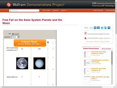 Thumbnail for Free Fall on the Solar System Planets and the Moon resource