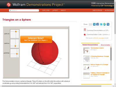 Thumbnail for Triangles on a Sphere resource