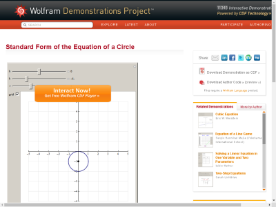 Thumbnail for Standard Form of the Equation of a Circle resource