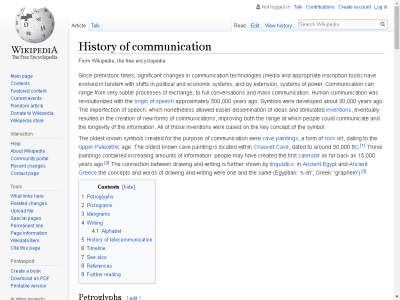 Thumbnail for Wikipedia: History of Communication resource