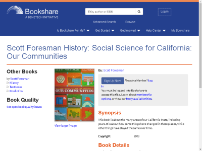 Thumbnail for Scott Foresman History: Social Science for California: Our Communities resource