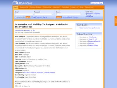 Thumbnail for Orientation and Mobility Techniques: A Guide for the Practitioner resource