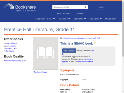 Thumbnail for Prentice Hall Literature, Grade 11 resource