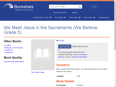 Thumbnail for We Meet Jesus in the Sacraments (We Believe, Grade 5) resource