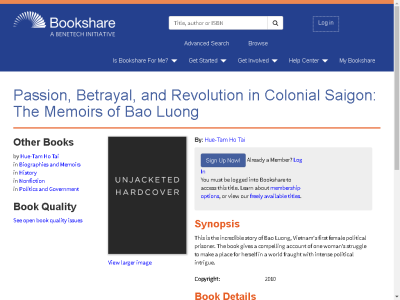 Thumbnail for Passion, Betrayal, and Revolution in Colonial Saigon: The Memoirs of Bao Luong resource