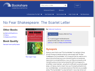 Thumbnail for No Fear Shakespeare: The Scarlet Letter resource
