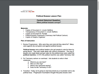 Thumbnail for Reading Like a Historian: Political Bosses resource