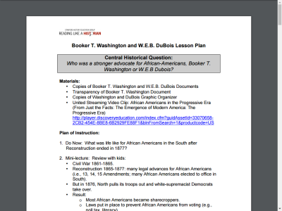 Thumbnail for Reading Like a Historian: Booker T. Washington and W.E.B. DuBois resource