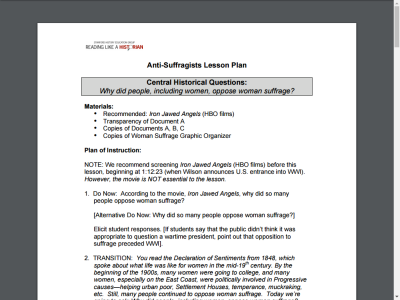 Thumbnail for Reading Like a Historian: Anti-Suffragists resource