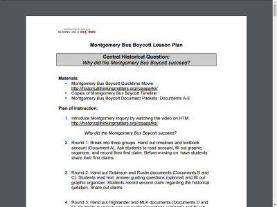 Thumbnail for Reading Like a Historian: Montgomery Bus Boycott resource