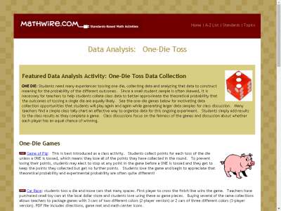 Thumbnail for Data Analysis: One Dice Toss resource