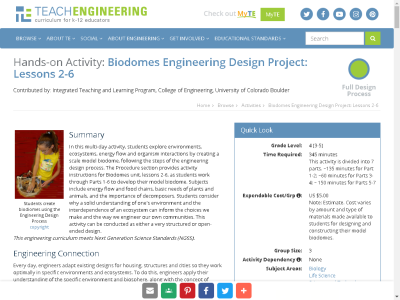 Thumbnail for Biodomes Engineering Design Project: Lessons 2-6 resource