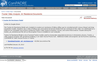 Thumbnail for Tracker Video Analysis: Air Resistance resource
