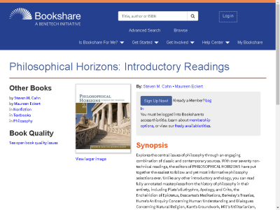 Thumbnail for Philosophical Horizons: Introductory Readings resource