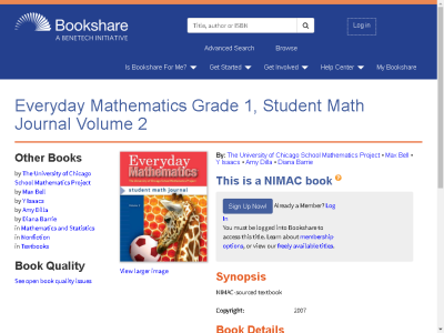 Thumbnail for Everyday Mathematics Grade 1, Student Math Journal Volume 2 resource