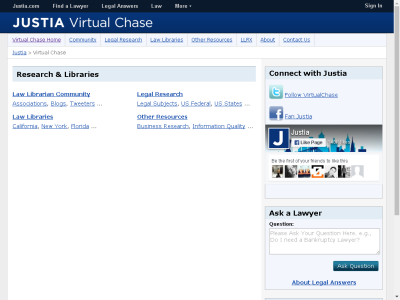Thumbnail for Justia Virtual Chase: Legal Research on the Internet resource