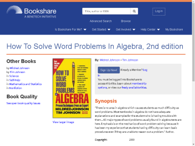 Thumbnail for How To Solve Word Problems In Algebra, 2nd edition resource