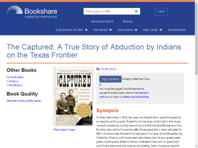 Thumbnail for The Captured: A True Story of Abduction by Indians on the Texas Frontier resource