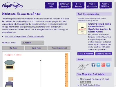 Thumbnail for Mechanical Equivalent of Heat Virtual Lab resource