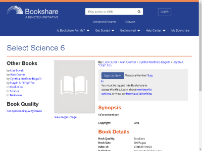 Thumbnail for Select Science 6 resource