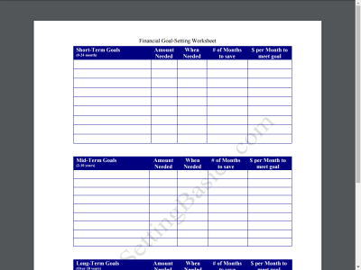 Thumbnail for Financial Goal Setting Worksheet resource
