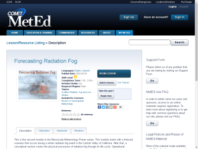 Thumbnail for Forecasting Radiation Fog resource