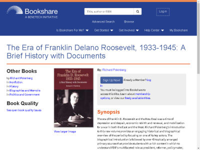 Thumbnail for The Era of Franklin Delano Roosevelt, 1933-1945: A Brief History with Documents resource