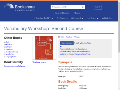 Thumbnail for Vocabulary Workshop: Second Course resource