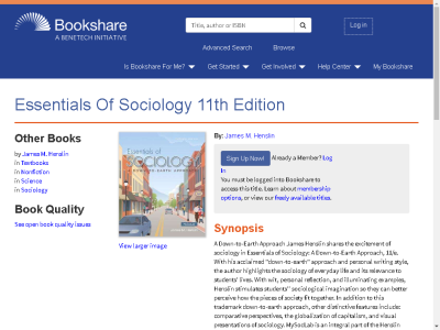 Thumbnail for Essentials Of Sociology 11th Edition resource