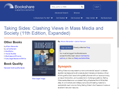 Thumbnail for Taking Sides: Clashing Views in Mass Media and Society (11th Edition, Expanded) resource