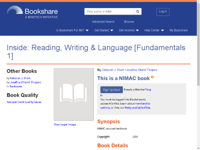 Thumbnail for Inside: Reading, Writing & Language [Fundamentals 1] resource