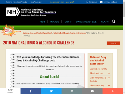 Thumbnail for 2016 National Drug & Alcohol IQ Challenge resource