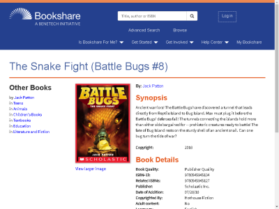 Thumbnail for The Snake Fight (Battle Bugs #8) resource