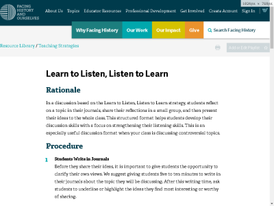 Thumbnail for Learn to Listen, Listen to Learn resource