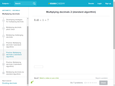 Thumbnail for Multiplying decimals 2 (standard algorithm) resource