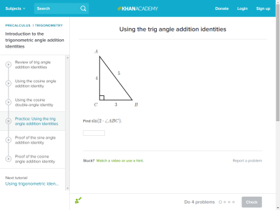 Thumbnail for Using the trig angle addition identities resource