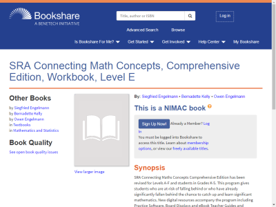 Thumbnail for SRA Connecting Math Concepts, Comprehensive Edition, Workbook, Level E resource