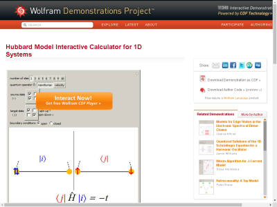 Thumbnail for Hubbard Model Interactive Calculator for 1D Systems resource
