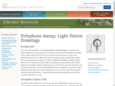 Thumbnail for Alexander Graham Bell's Patent for the Telephone and Thomas Edison's Patent for the Electric Lamp resource