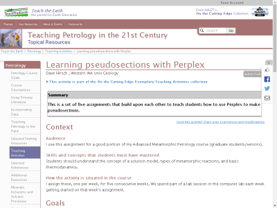 Thumbnail for Learning pseudosections with Perplex resource