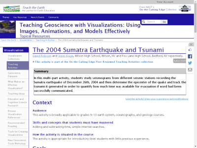 Thumbnail for The 2004 Sumatra Earthquake and Tsunami resource