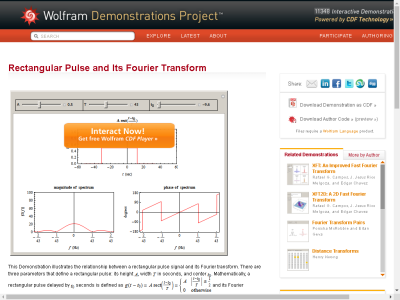Thumbnail for Rectangular Pulse and Its Fourier Transform resource