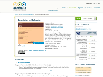 Thumbnail for Computation and Calculation  resource