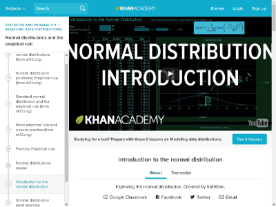 Thumbnail for Introduction To The Normal Distribution resource