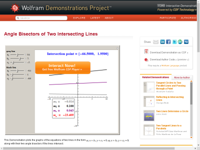 Thumbnail for Angle Bisectors of Two Intersecting Lines resource