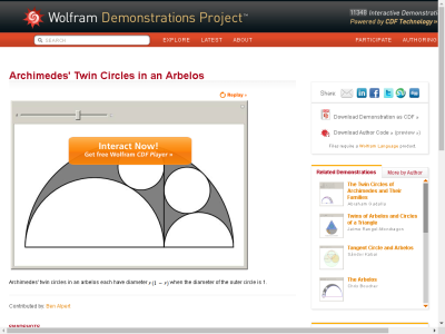 Thumbnail for Archimedes' Twin Circles in an Arbelos resource