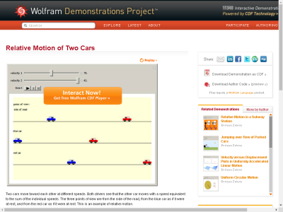Thumbnail for Relative Motion of Two Cars resource
