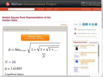 Thumbnail for Nested Square Root Representation of the Golden Ratio resource