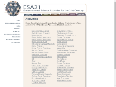 Thumbnail for Environmental Science Activities for the 21st Century resource