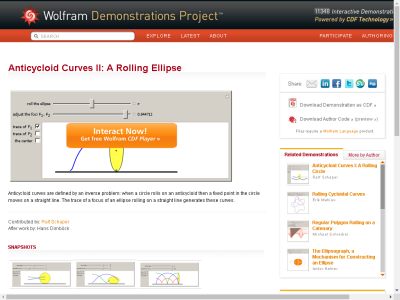 Thumbnail for Anticycloid Curves II: A Rolling Ellipse resource